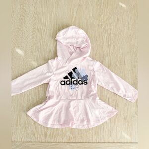 adidas Baby Girls' Pink Hoodie Peplum Top